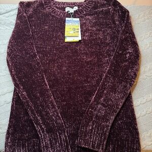 Orvis Women's Small NWT Plum Purple Chenille Crewneck Pullover Sweater Soft